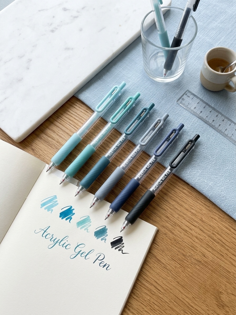 Nordic blue acrylic gel pen