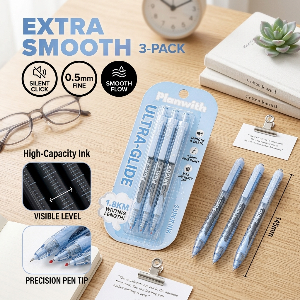 Writing Retractable Scale Gel Pen