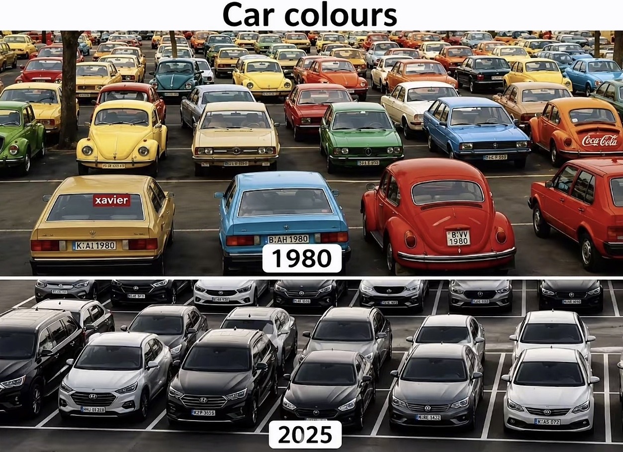 Cars came in playful shades